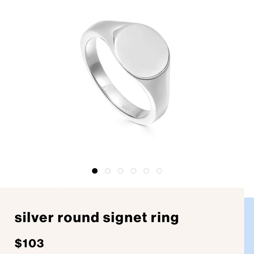 Nwt Missoma Silver Signet Ring